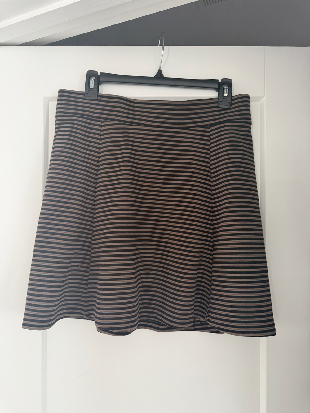 Banana Republic Striped A-Line Skirt in Brown and Black